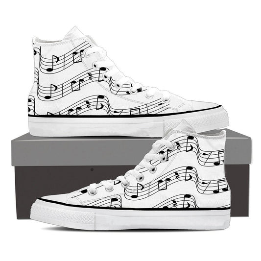 Music Notes Unisex High Top Shoes SIZE 29