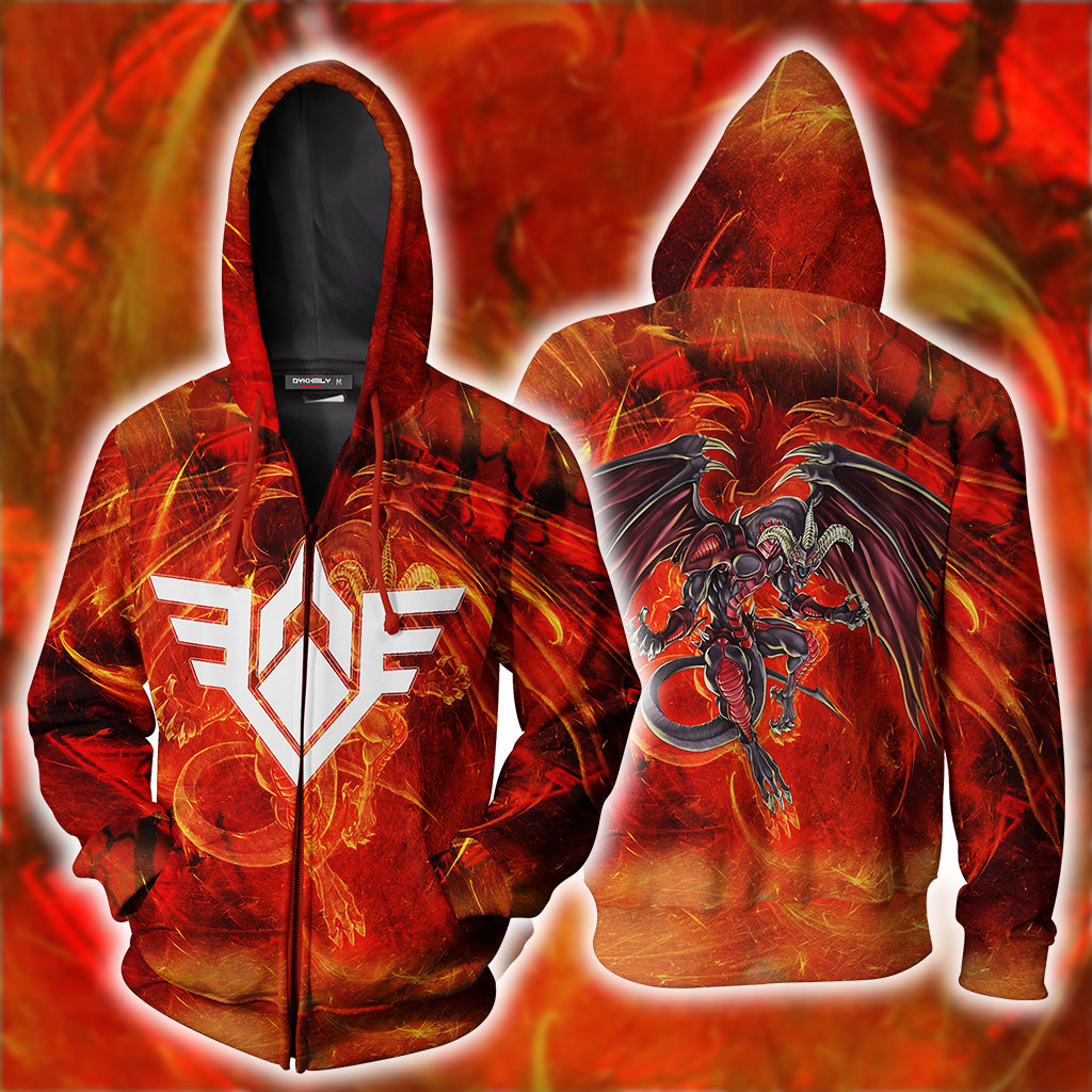 Yu-Gi-Oh! Red Dragon Archfiend Unisex 3D T-shirt Zip Hoodie XS 