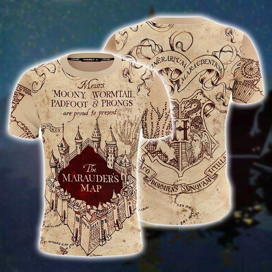 The Marauder's Map Harry Potter Unisex 3D T-shirt   