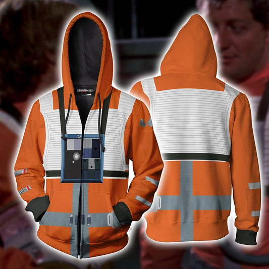 Star Wars X-wing Pilot Cosplay Zip Up Hoodie Jacket S  