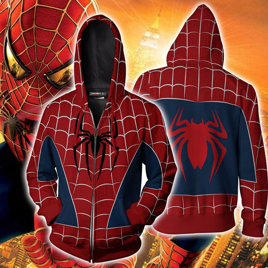 Spider-man PS4 (Tobey Maguire - Sam Raimi 2002 Movie) Cosplay Zip Up Hoodie Jacket S  