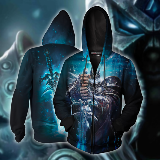Lich King World Of Warcraft Zip Up Hoodie Jacket S  