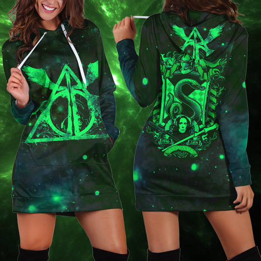 The Slytherin Snake Harry Potter Version Galaxy 3D Hoodie Dress XS  