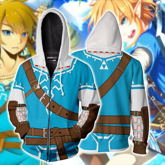 The Legend of Zelda: Breath of the Wild Link Cosplay Zip Up Hoodie S  