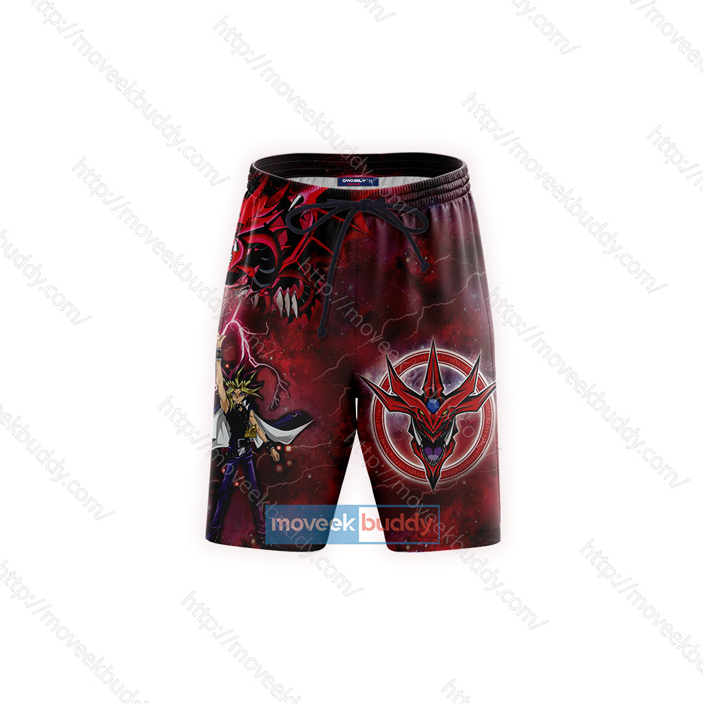 Yu-Gi-Oh! Yami Yugi And Slifer The Sky Dragon Beach Shorts   