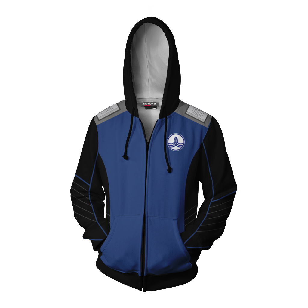 The Orville Ed Mercer Captain Cosplay Zip Up Hoodie Jacket   