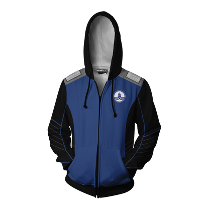 The Orville Ed Mercer Captain Cosplay Zip Up Hoodie Jacket   
