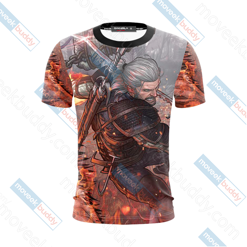 The Witcher 3 Wild Hunt Geralt 3D T-shirt   