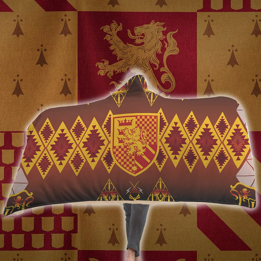 The Brave Gryffindor Harry Potter 3D Hooded Blanket Adult 80"x60"  