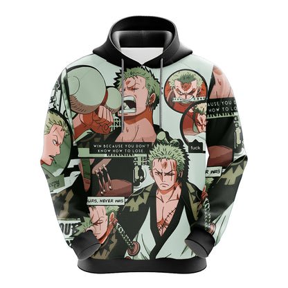 One Piece Roronoa Zoro Unisex 3D T-shirt Zip Hoodie Pullover Hoodie   