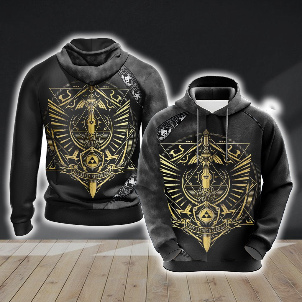 The Legend of Zelda All Over Print T-shirt Zip Up Hoodie Hoodie S 