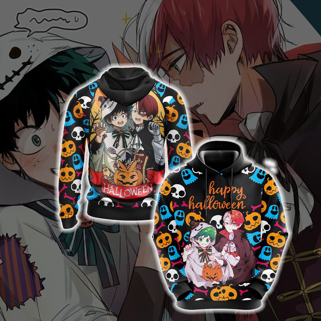 My Hero Academia - Deku and Todoroki Halloween Unisex 3D T-shirt Hoodie S 