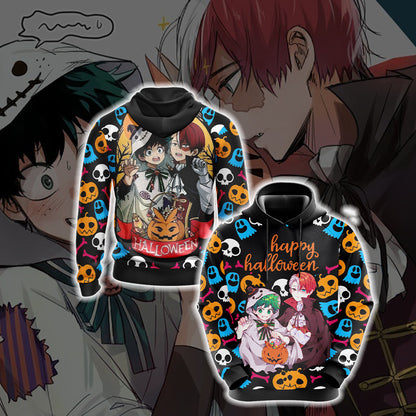 My Hero Academia - Deku and Todoroki Halloween Unisex 3D T-shirt Hoodie S 