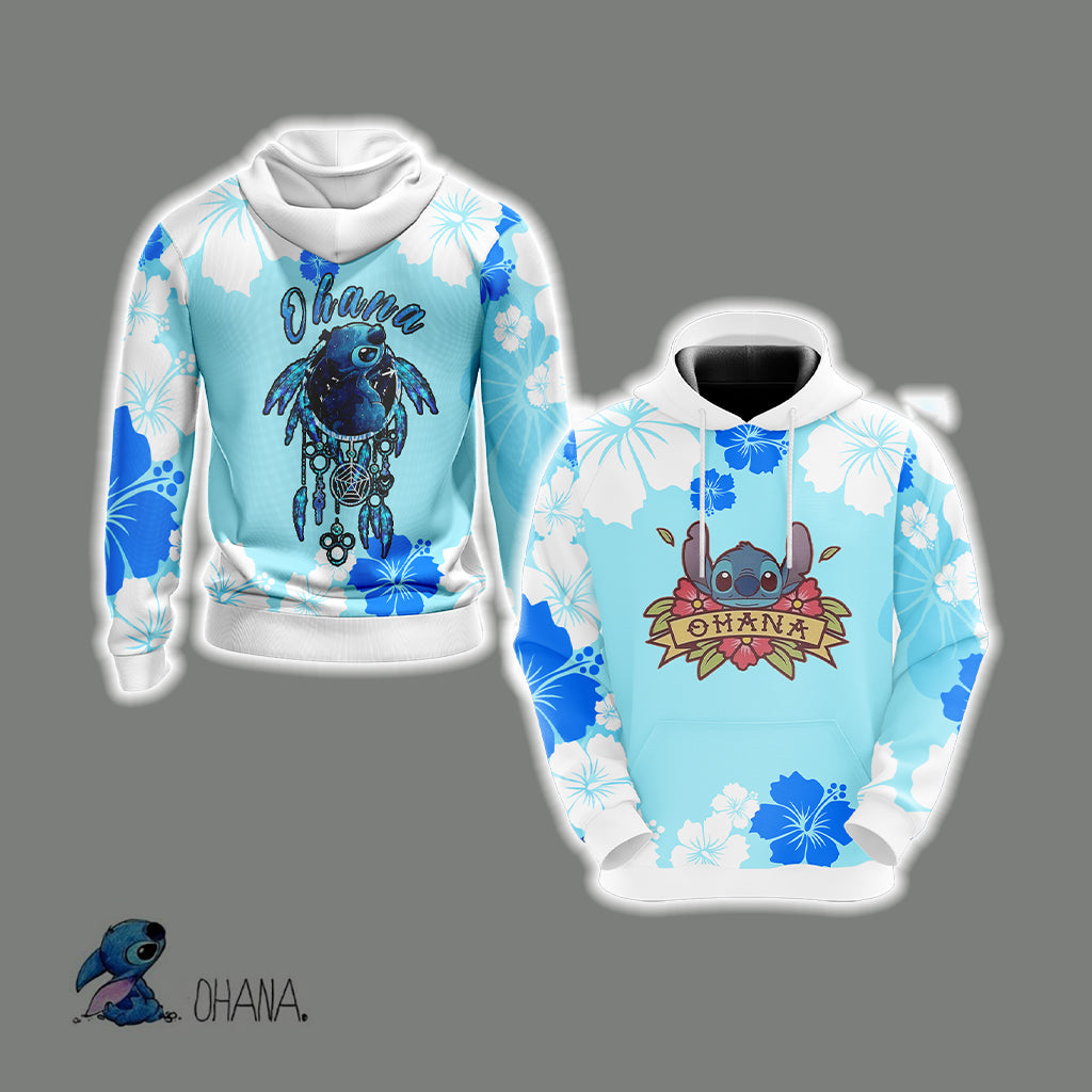 Ohana Stitch Unisex 3D T-shirt Hoodie S 