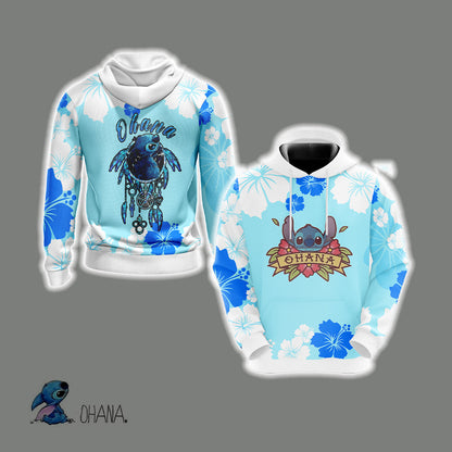 Ohana Stitch Unisex 3D T-shirt Hoodie S 