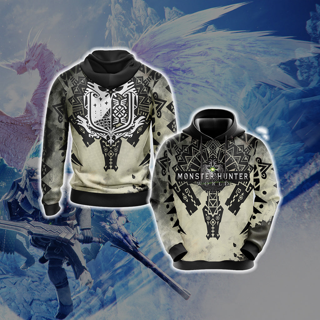 Monster Hunter World Logo Unisex 3D T-shirt Hoodie S 