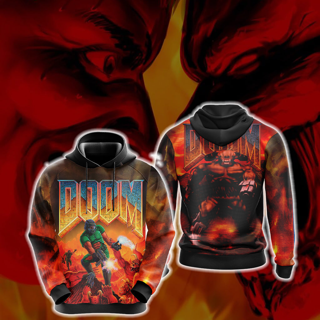 Doom Video Game T-shirt Hoodie Hoodie S 