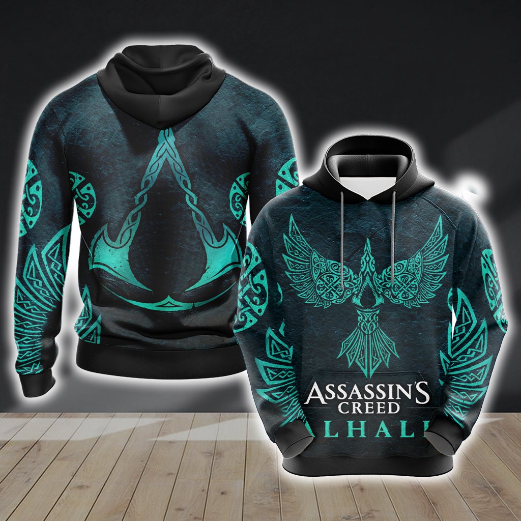 Assassin's Creed Valhalla Unisex 3D T-shirt Zip Hoodie Pullover Hoodie T-shirt 4XL 