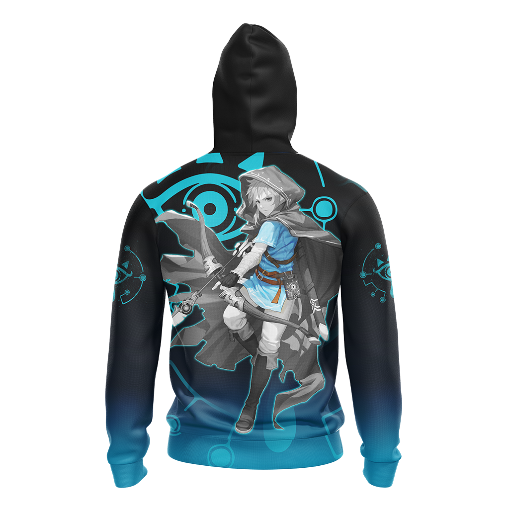 Link The Legend of Zelda All Over Print T-shirt Zip Hoodie Pullover Hoodie   