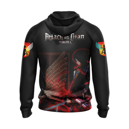 The World Is Cruel and Also Very Beautiful Mikasa Attack On Titan Anime T-shirt Zip Hoodie Pullover Hoodie   