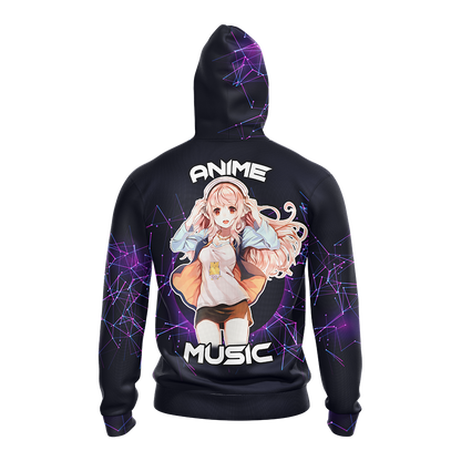 Just a girl who loves anime and music T-shirt Zip Hoodie Pullover Hoodie   