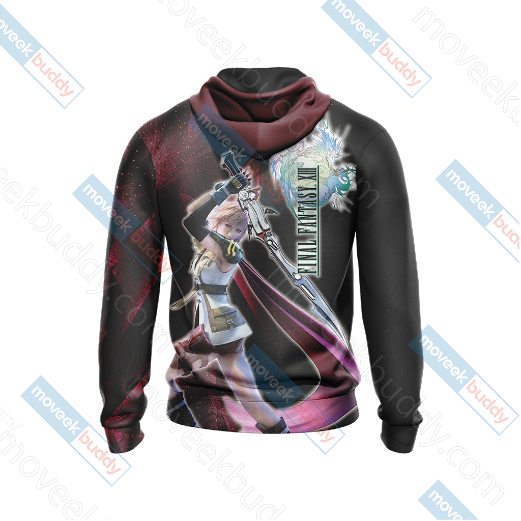 Final Fantasy XIII - Lightning Unisex 3D T-shirt Zip Hoodie   