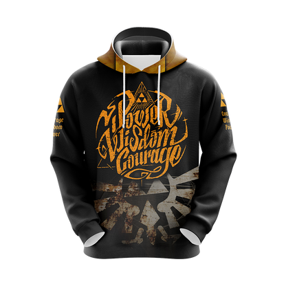 The Legend Of Zelda - Have The Courage To Seek The Wisdom Unisex 3D T-shirt Zip Hoodie Pullover Hoodie   