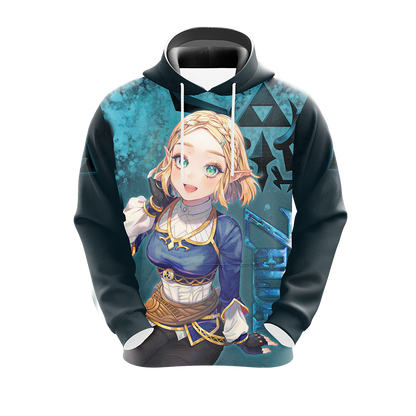 Princess Zelda The Legend of Zelda All Over Print T-shirt Zip Hoodie Pullover Hoodie   