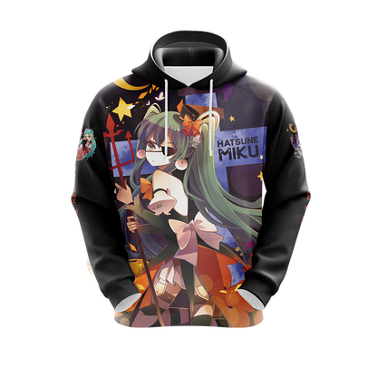 Hatsune Miku Halloween All Over Print T-shirt Zip Hoodie Pullover Hoodie   
