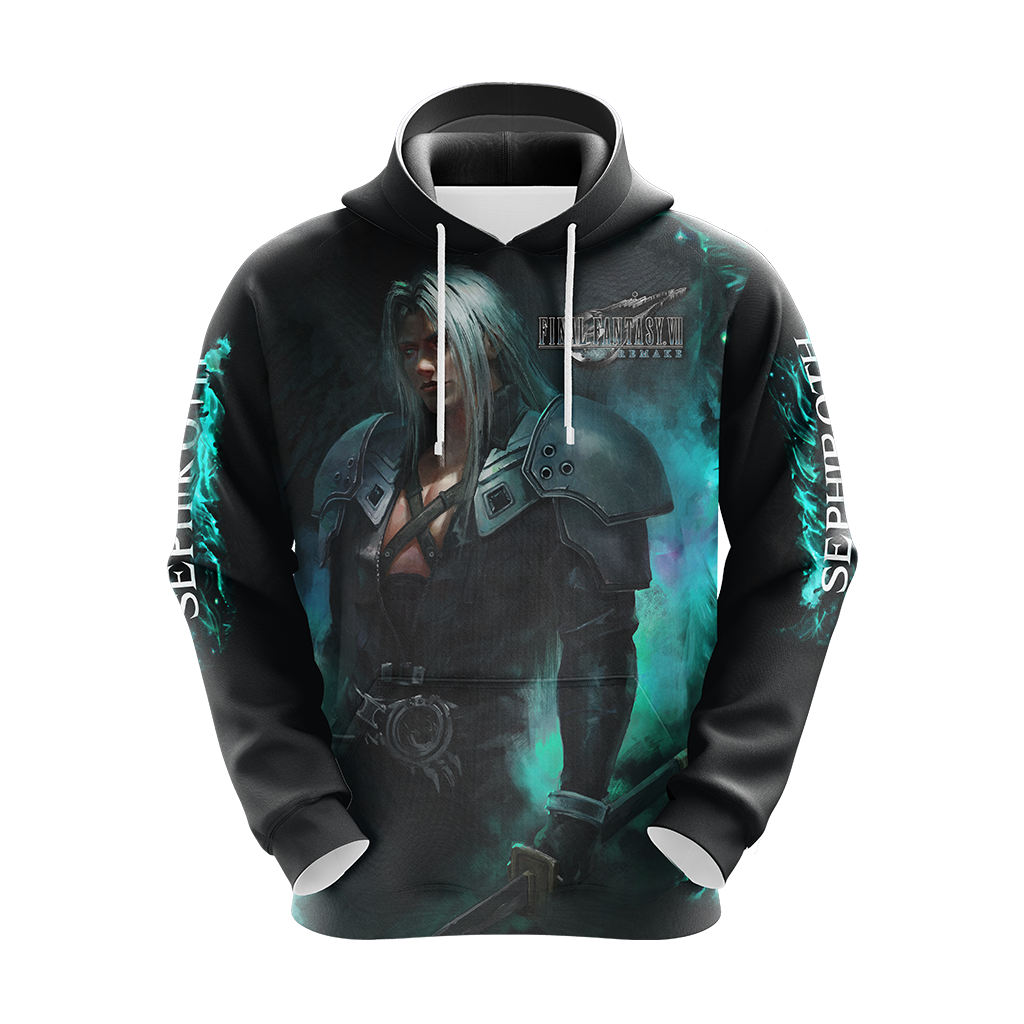 Final Fantasy VII Remake Sephiroth Unisex 3D T-shirt Zip Hoodie   