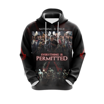 Nothing is True - Everything is Permitted Assassin's Creed All Over Print T-shirt Zip Hoodie Pullover Hoodie   