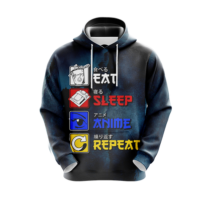 Eat Sleep Anime Repeat Unisex 3D T-shirt   
