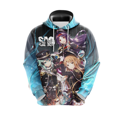 Asuna Sinon Yuuki Military Sword Art Online All Over Print T-shirt Zip Hoodie Pullover Hoodie   