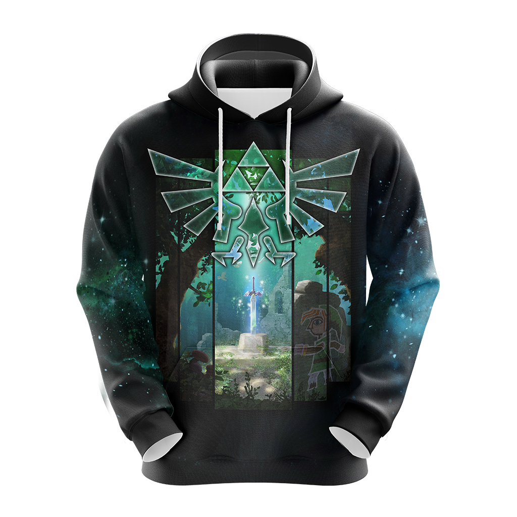 The Master Sword The legend of Zelda All Over Print T-shirt Zip Hoodie Pullover Hoodie   