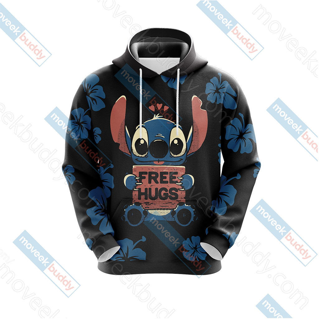 Stitch Loves Hugs Free Hugs Unisex 3D T-shirt   