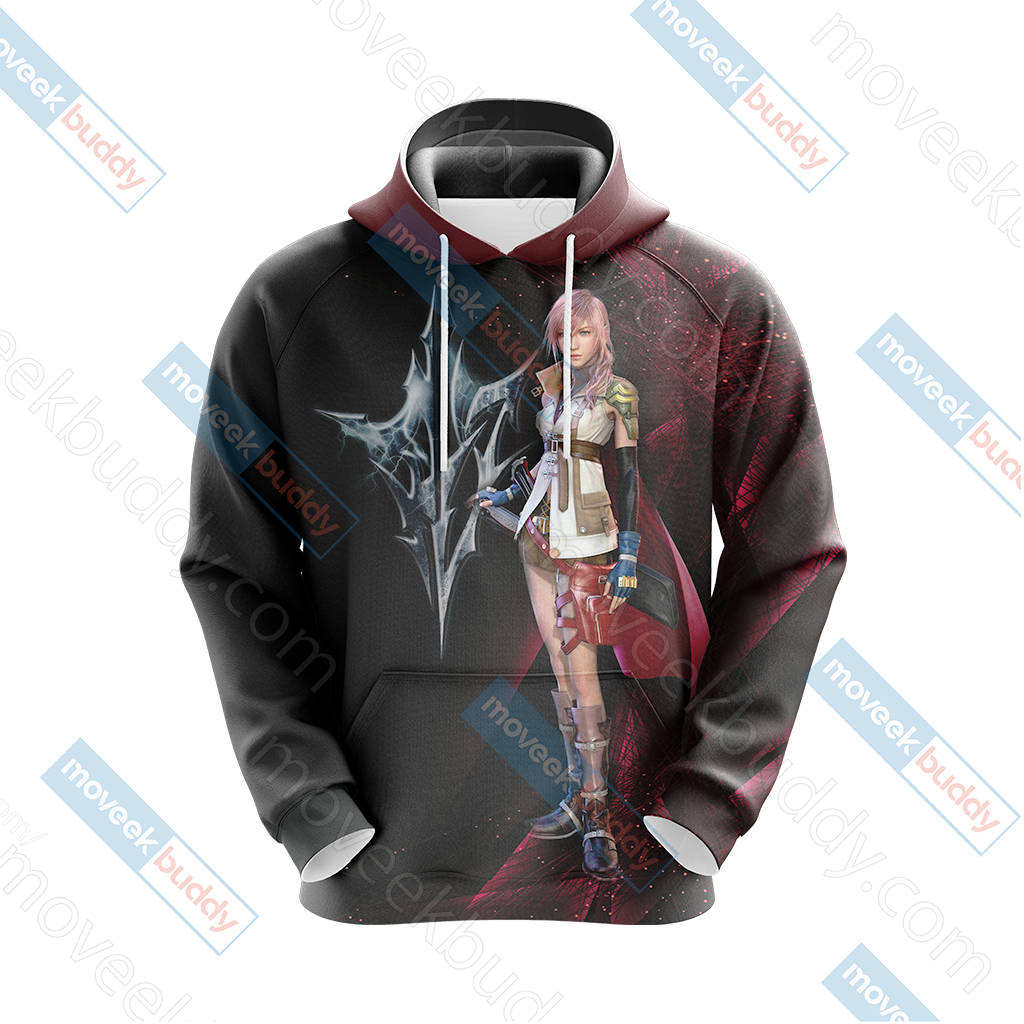 Final Fantasy XIII - Lightning Unisex 3D T-shirt Zip Hoodie   