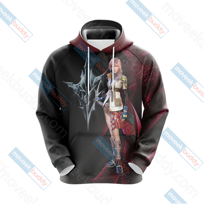 Final Fantasy XIII - Lightning Unisex 3D T-shirt Zip Hoodie   