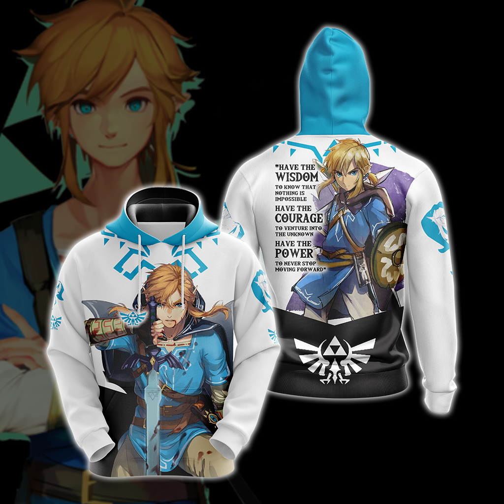 The Legend Of Zelda Link WISDOM COURAGE POWER  Unisex 3D T-shirt Zip Hoodie Pullover Hoodie Hoodie S 