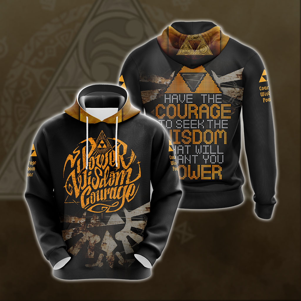 The Legend Of Zelda - Have The Courage To Seek The Wisdom Unisex 3D T-shirt Zip Hoodie Pullover Hoodie Hoodie S 