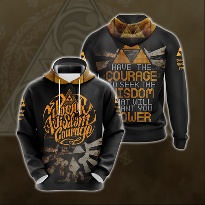 The Legend Of Zelda - Have The Courage To Seek The Wisdom Unisex 3D T-shirt Zip Hoodie Pullover Hoodie Hoodie S 