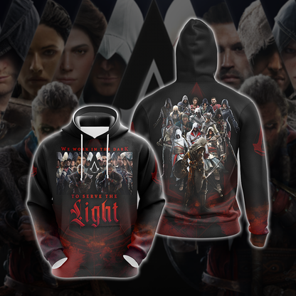 Assassin's Creed All Games - We work in the dark to serve the light Unisex 3D T-shirt Zip Hoodie Pullover Hoodie Hoodie S 