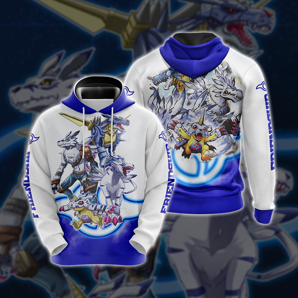 Digimon Gabumon Evolution Unisex 3D T-shirt Hoodie S