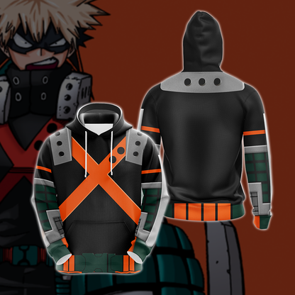 My hero Academia Bakugo 3D T-shirt Zip Hoodie Pullover Hoodie Hoodie S 