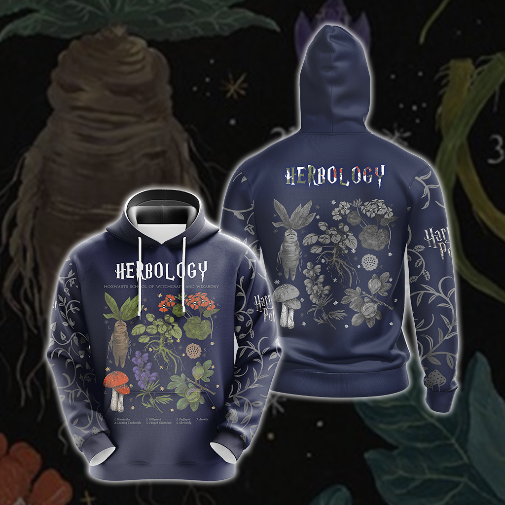Herbology Harry Potter Hogwarts T-shirt Zip Hoodie Pullover Hoodie Hoodie S 