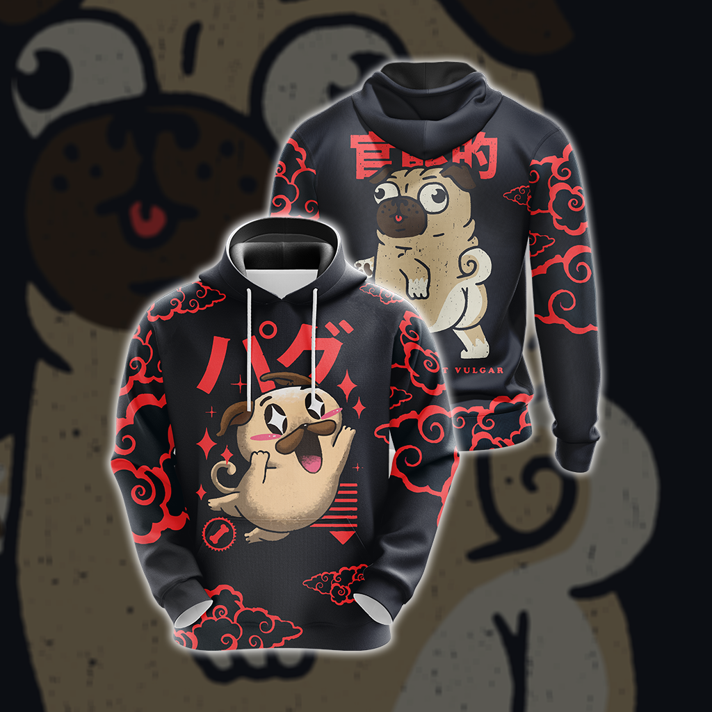 Pug Japanese Dogs Unisex 3D T-shirt Hoodie S 