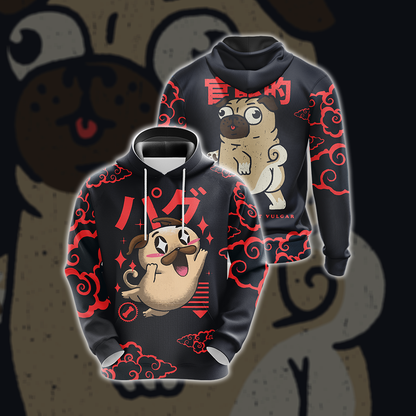 Pug Japanese Dogs Unisex 3D T-shirt Hoodie S 