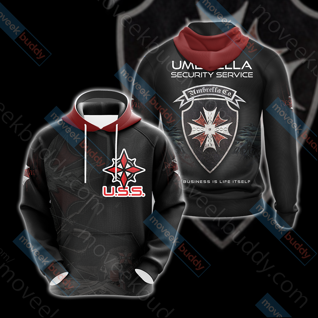 Resident Evil Umbrella Security Service (USS) Unisex 3D T-shirt Hoodie S 