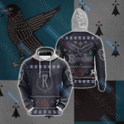 Harry Potter Wise Like A Ravenclaw Winter Style Unisex 3D T-shirt Hoodie S 