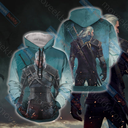 The Witcher: Wild Hunt Geralt of Rivia Unisex 3D T-shirt Hoodie S 