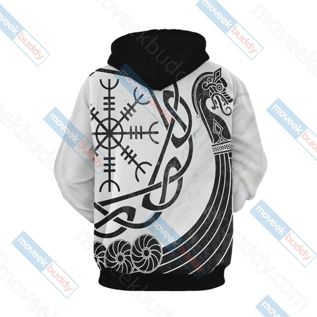 Vikings - Vegvisir symbol Unisex 3D T-shirt   